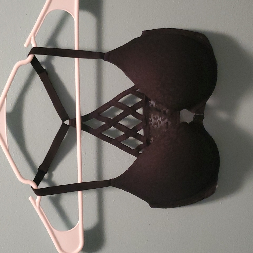 Victoria's Secret PINK push up racer back front clasp bra size 34D